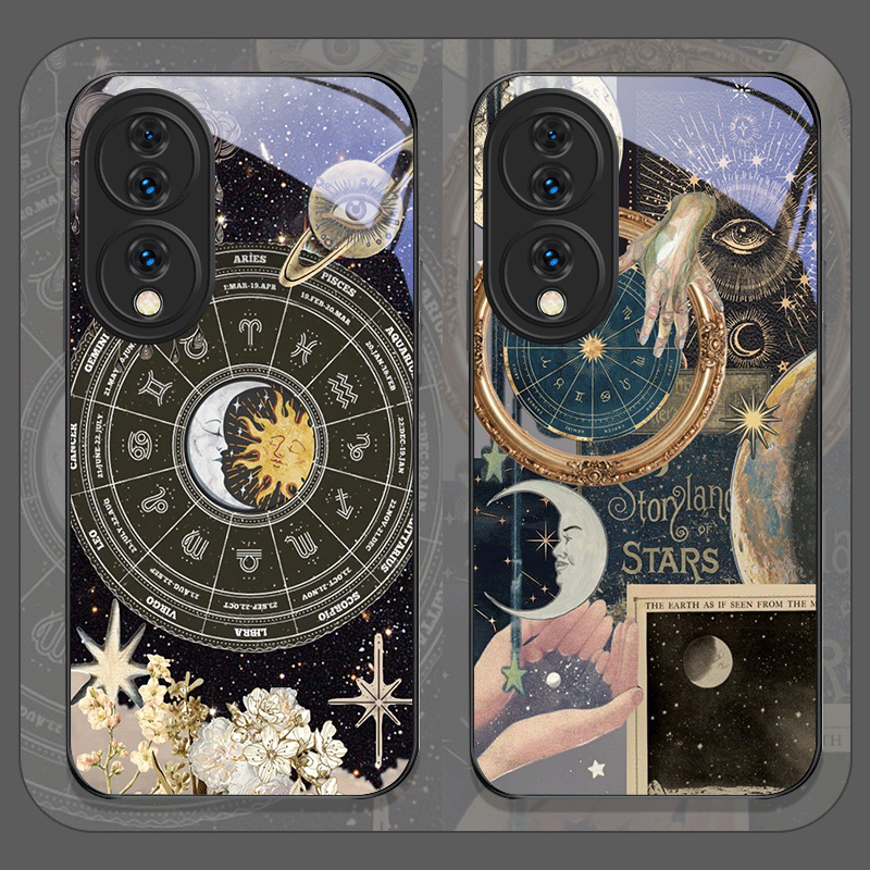 Huawei Mate 60 - Constellation Sun Moon Stars Painted Tempered